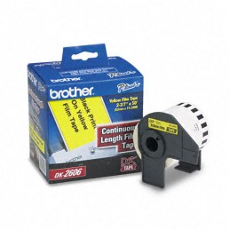 Brother DK-2606 QL-500 / QL-550 / QL-570 / QL-570VM / QL-580N / QL-650TD / QL-710W / QL-720NW / QL-1050 / QL-1050N / QL-1060N Black/Yellow Continuous Length Film Tape Лента бумажная (DK2606)