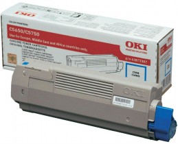 OKI C5650 / C5750 Cyan toner Голубой тонер-картридж (43872323, 43872307), (2K)