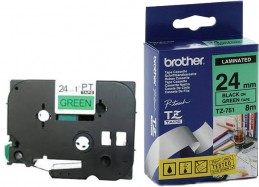 Brother P-Touch TZe-751 PT-E550WVP / PT-2420PC / PT-2430PC / PT-2700VP / PT-D600VP / PT-P700 / PT-P750W / PT-9500PC / PT-9700PC / PT-P900W LAMINATED TAPE 24 mm (ламинированная) Черный шрифт-зеленый фон (TZe751)