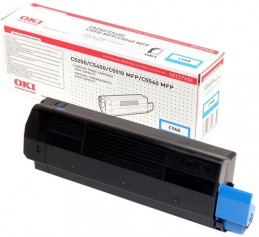 OKI C5250 / C5450 / C5510 MFP / C5540 MFP Cyan toner Голубой тонер-картридж большой ёмкости (42127494, 42127456), (5K)