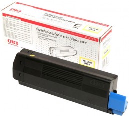 OKI C5250 / C5450 / C5510 MFP / C5540 MFP Yellow toner Желтый тонер-картридж большой ёмкости (42127492, 42127454), (5K)