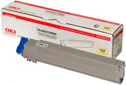 OKI C9600 / C9650 / C9800 / C9850 / C9800MFP / C9850MFP / C9800GA / C9800GA MFP Yellow toner Желтый тонер-картридж (42918913, 42918961), (15K)