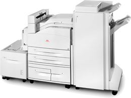 OKI B930n с дуплексом, дополнительным лотком, податчиком большой емкости и финишером