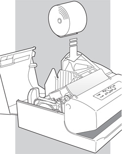 Загрузка рулона журнала в принтер Olivetti PR 4 DR