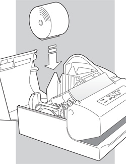 Загрузка рулона квитанции в принтер Olivetti PR 4 DR