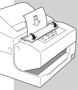 Загрузка документа сверху в принтер Olivetti PR 4 DR