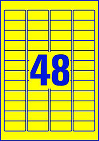 Avery Zweckform PACK L6041-20 Printable Mini Labels with Removable Adhesive Желтые прямоугольные мини этикетки 45.7 x 21.2 мм, 48 этикеток на листе