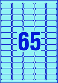 Avery Zweckform PACK L4791-20 Printable Mini Labels with Removable Adhesive Голубые прямоугольные мини этикетки 38.1 x 21.2 мм, 65 этикеток на листе
