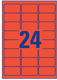 Avery Zweckform PACK L6034-20 Printable Labels with Removable Adhesive Голубые прямоугольные этикетки 63.5 x 33.9 мм, 24 этикетки на листе