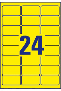 Avery Zweckform PACK L6035-20 Printable Labels with Removable Adhesive Голубые прямоугольные этикетки 63.5 x 33.9 мм, 24 этикетки на листе