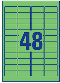 Avery Zweckform PACK L6040-20 Printable Mini Labels with Removable Adhesive Зеленые прямоугольные мини этикетки 45.7 x 21.2 мм, 48 этикеток на листе