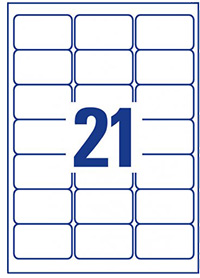Avery Zweckform PACK L7782-25 Crystal Clear Labels Прозрачные прямоугольные этикетки 63.5 x 38.1 мм, 21 этикетка на листе
