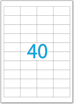 BRAUBERG Этикетка самоклеящаяся А4, 40 этикеток, 48,5х25,4 мм, белая